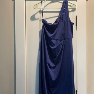 Blue one shoulder dress